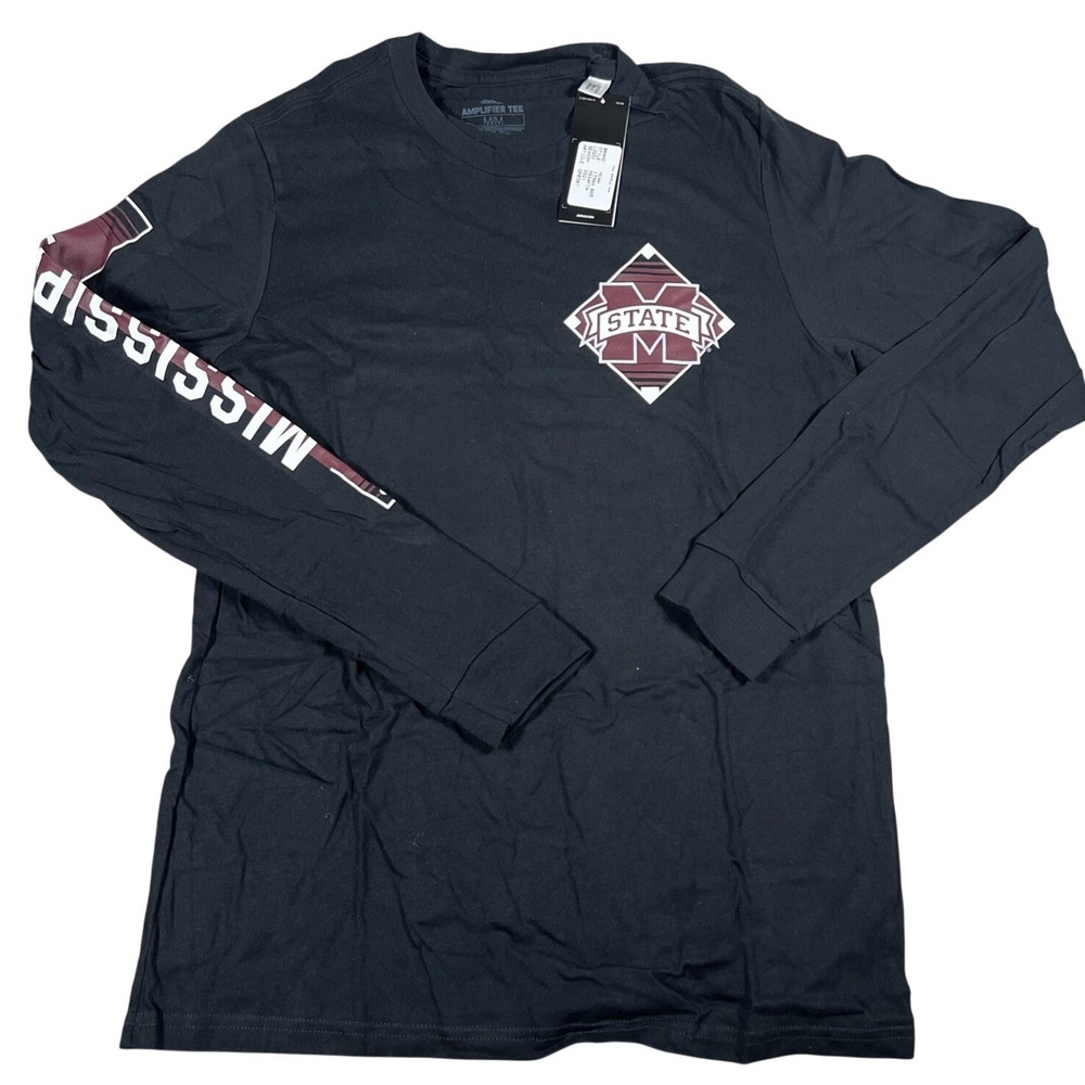 Adidas Mississippi State Bulldogs Long Sleeve Amplifier‎ Tee Black Mens Medium